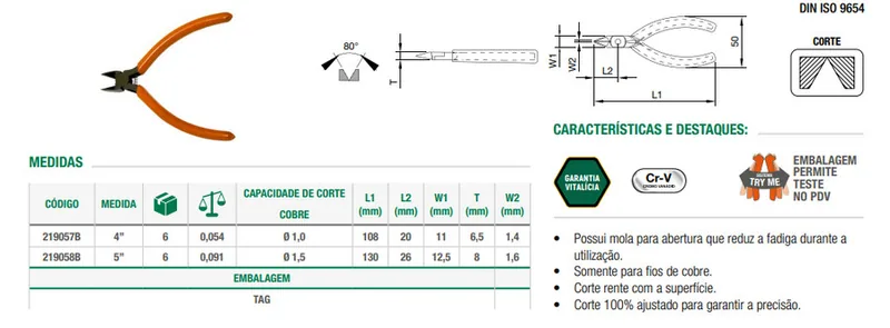 Alicate de Corte Diagonal Rente