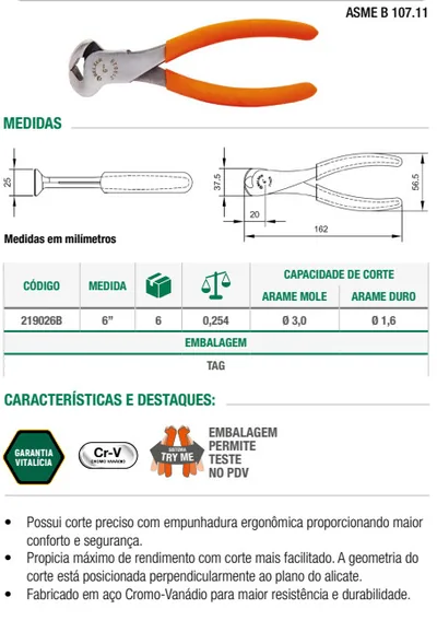 Alicate de Corte Frontal