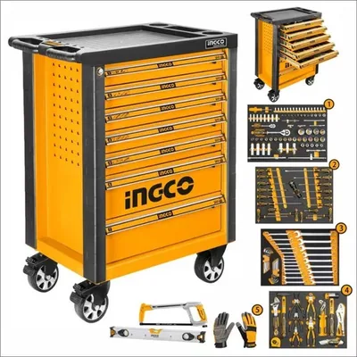 Carrinho Caixa de Ferramentas com 162 Peças - INGCO HTCS271621