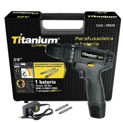 Parafusadeira a Bateria c/ Acessórios - Titanium